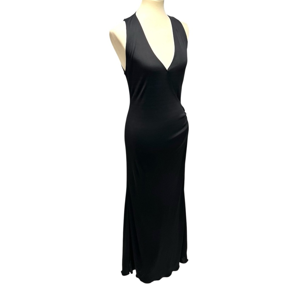 Ralph Lauren Collection Purple Label Black Silk Blend Faux Wrap Gown Dress Sz 8 - Picture 6 of 13